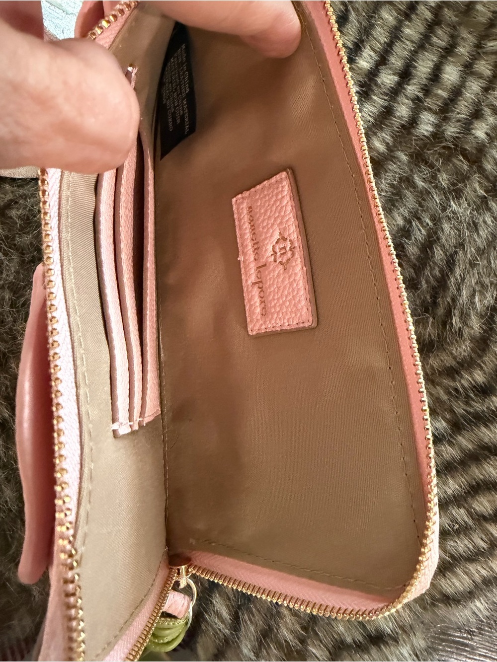 Nanette Lepore Peachy Pink 3D Floral Leather Wristlet NWT - Picture 4 of 6